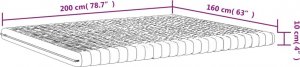 vidaXL Materac piankowy, biały 160x200 cm, 7-strefowy, twardość 20 ILD 8