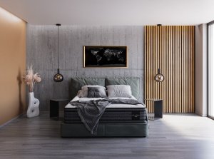 Hilding Materac Figaro DeLuxe Edition by hybrydowy ROZMIAR: 200x200 cm, POKROWIEC: Modern 3