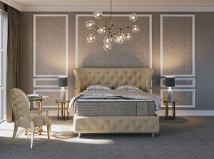 Hilding Materac Figaro DeLuxe Edition by hybrydowy ROZMIAR: 200x200 cm, POKROWIEC: Baroque 3