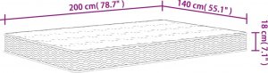 vidaXL vidaXL Materac bonellowy, twardość średnia, 140x200 cm 7