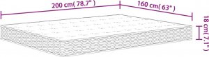 vidaXL vidaXL Materac bonellowy, twardość średnia, 160x200 cm 7