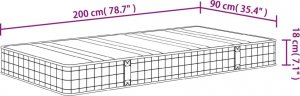 vidaXL vidaXL Materac bonellowy, twardość średnia, 90x200 cm 10