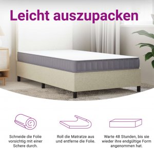 vidaXL vidaXL Materac piankowy, średnio miękki, 100x200 cm 10