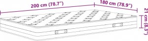 vidaXL vidaXL Materac bonellowy, twardość średnia, 180x200 cm 7