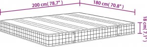 vidaXL vidaXL Materac bonellowy, twardość średnia, 180x200 cm 7