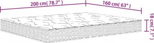 vidaXL vidaXL Materac bonellowy, twardość średnia, 160x200 cm 7