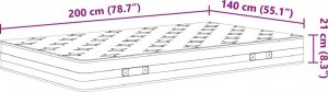 vidaXL vidaXL Materac bonellowy, twardość średnia, 140x200 cm 7