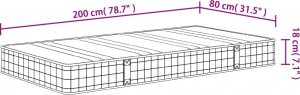 vidaXL vidaXL Materac bonellowy, średnia twardość, 80x200 cm 10