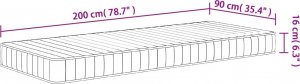 vidaXL vidaXL Materac piankowy, średnio miękki, 90x200 cm 9