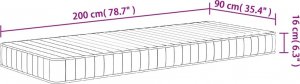 vidaXL vidaXL Materac piankowy, średnio miękki, 90x200 cm 10