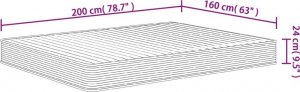 vidaXL Materac piankowy, średnio miękki, 160x200 cm 7