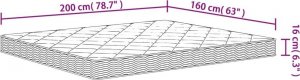 vidaXL Materac piankowy, średnio miękki, 160x200 cm 7