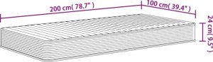 vidaXL Materac piankowy, średnio miękki, 100x200 cm 7