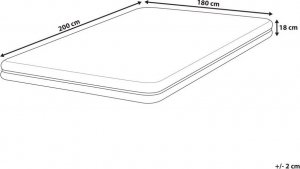 Beliani Materac piankowy zdejmowany pokrowiec 180 x 200 cm JOLLY 9