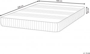 Beliani Materac piankowo-żelowy zdejmowany pokrowiec 160 x 200 cm średnio twardy HAPPINESS 10