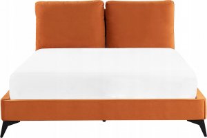 Beliani Łóżko welurowe 140 x 200 cm pomarańczowe MELLE 4