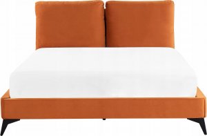 Beliani Łóżko welurowe 160 x 200 cm pomarańczowe MELLE 4