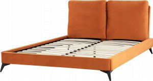 Beliani Łóżko welurowe 160 x 200 cm pomarańczowe MELLE 6