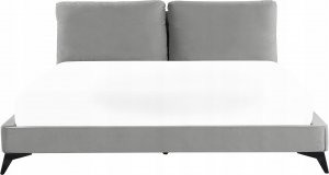Beliani Łóżko welurowe 180 x 200 cm szare MELLE 4