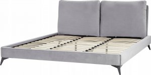 Beliani Łóżko welurowe 180 x 200 cm szare MELLE 6