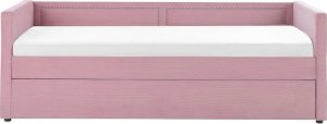 Beliani Łóżko wysuwane tapicerowane 90 x 200 cm różowe MIMIZAN 12