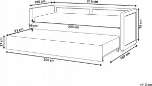Beliani Łóżko wysuwane tapicerowane 90 x 200 cm różowe MIMIZAN 3