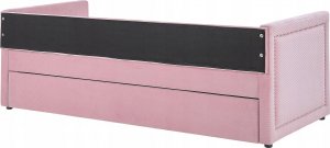 Beliani Łóżko wysuwane tapicerowane 90 x 200 cm różowe MIMIZAN 7