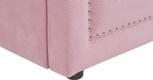 Beliani Łóżko wysuwane tapicerowane 90 x 200 cm różowe MIMIZAN 9