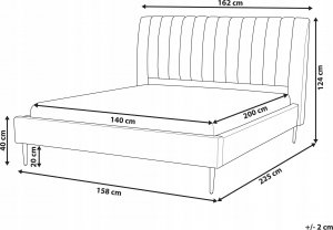 Beliani Łóżko welurowe 140 x 200 cm zielone MARVILLE 3