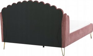 Beliani Łóżko welurowe 160 x 200 cm różowe AMBILLOU 6