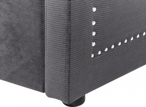 Beliani Łóżko wysuwane tapicerowane 90 x 200 cm ciemnoszare MIMIZAN 14