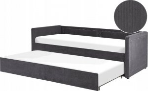 Beliani Łóżko wysuwane tapicerowane 90 x 200 cm ciemnoszare MIMIZAN 15