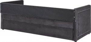 Beliani Łóżko wysuwane tapicerowane 90 x 200 cm ciemnoszare MIMIZAN 5