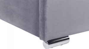 Beliani Łóżko z pojemnikiem welurowe 140 x 200 cm ciemnoszare ROUEN 11