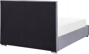 Beliani Łóżko z pojemnikiem welurowe 140 x 200 cm ciemnoszare ROUEN 8