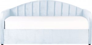 Beliani Łóżko wysuwane welurowe 90 x 200 cm niebieskie EYBURIE 4