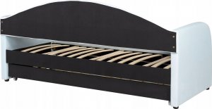 Beliani Łóżko wysuwane welurowe 90 x 200 cm niebieskie EYBURIE 5