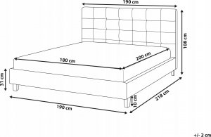 Beliani Łóżko wodne tapicerowane 180 x 200 cm ciemnoszare LA ROCHELLE 3