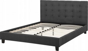 Beliani Łóżko wodne tapicerowane 180 x 200 cm ciemnoszare LA ROCHELLE 6