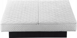 Beliani Łóżko wodne tapicerowane 180 x 200 cm ciemnoszare LA ROCHELLE 10