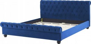 Beliani Łóżko wodne welurowe 180 x 200 cm niebieskie AVALLON 3