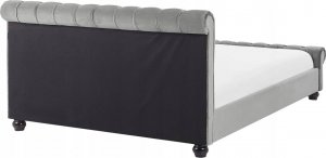 Beliani Łóżko wodne welurowe 180 x 200 cm szare AVALLON 4