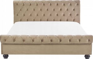 Beliani Łóżko wodne welurowe 180 x 200 cm beżowe AVALLON 2