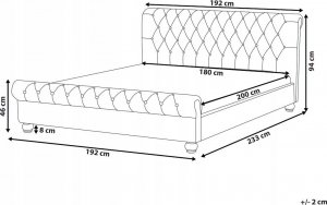 Beliani Łóżko wodne welurowe 180 x 200 cm beżowe AVALLON 9