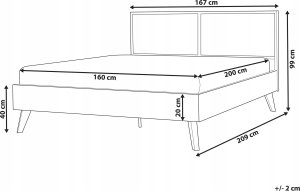 Beliani Łóżko rattanowe 160 x 200 cm czarne MONPAZIER 3