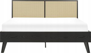 Beliani Łóżko rattanowe 160 x 200 cm czarne MONPAZIER 4