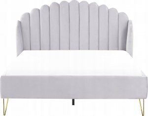 Beliani Łóżko welurowe 140 x 200 cm szare AMBILLOU 5