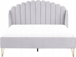 Beliani Łóżko welurowe 160 x 200 cm szare AMBILLOU 12