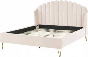 Beliani Łóżko welurowe 160 x 200 cm szare AMBILLOU 3