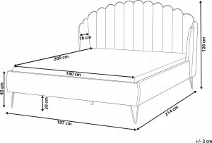 Beliani Łóżko welurowe 180 x 200 cm różowe AMBILLOU 4